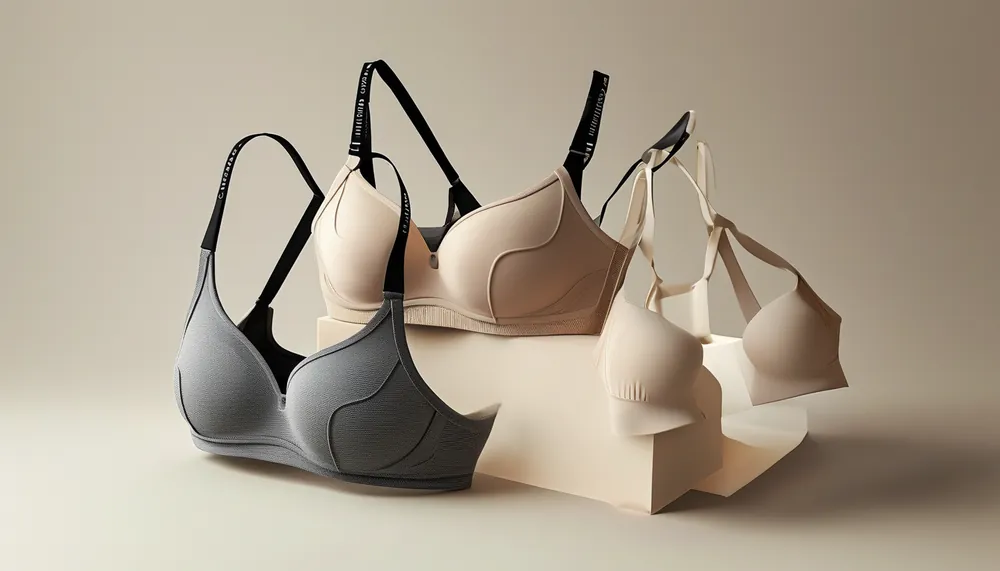 Several supportive sports bras laid out